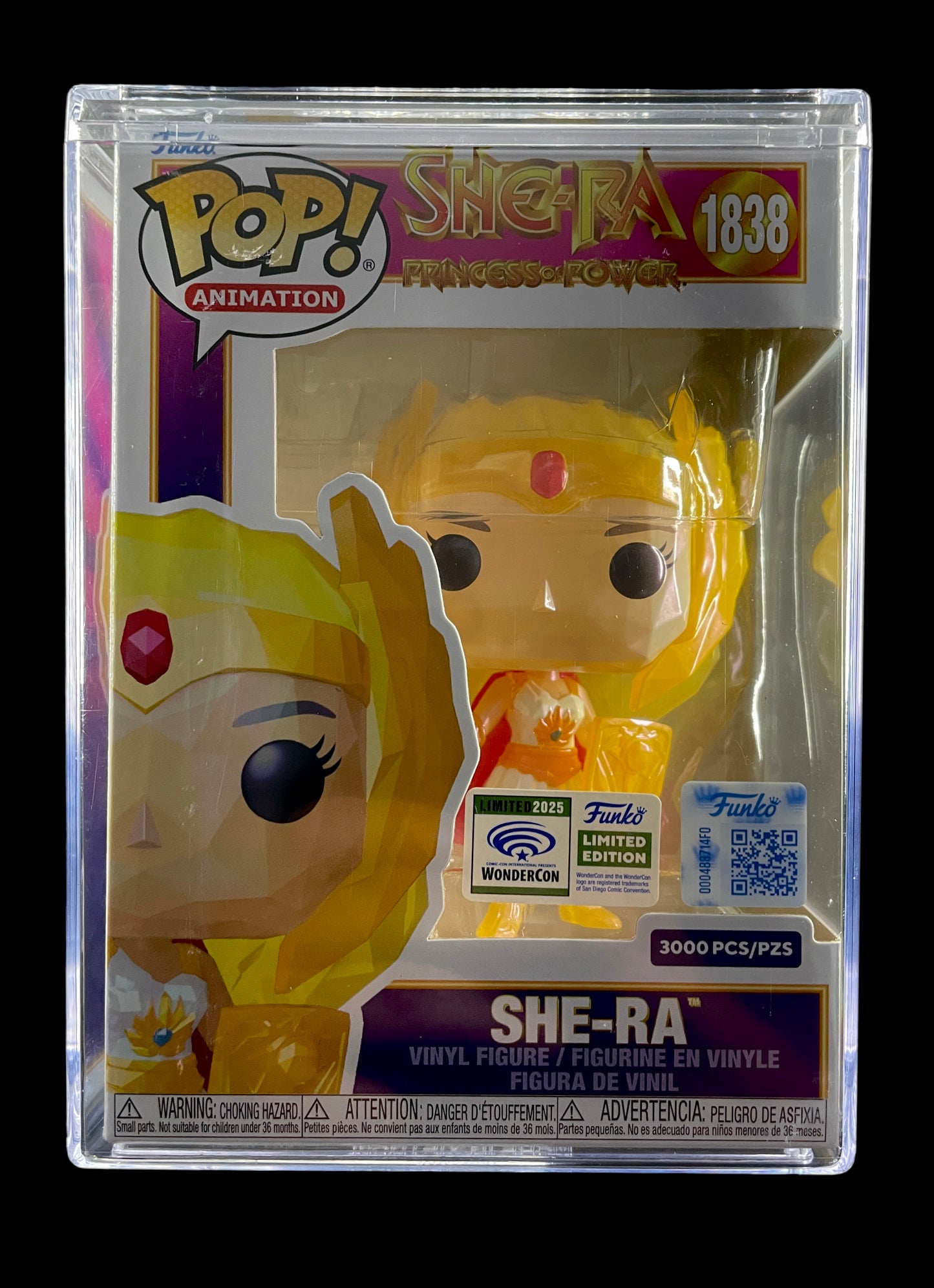 She-Ra Funko Pop #1838 WonderCon 2024 Limited Edition – Translucent Gold Princess of Power Vinyl Figure in Sealed Box