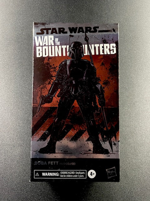 Star Wars Black Series Boba Fett (Disguise) – War of the Bounty Hunters action figure in box, collectible from Hasbro.