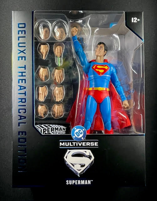 Superman action figure in packaging with DC Multiverse logo