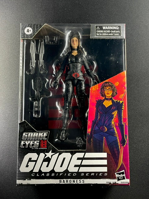 G.I. Joe Classified Series Baroness action figure from Snake Eyes G.I. Joe Origins with black tactical uniform and accessories