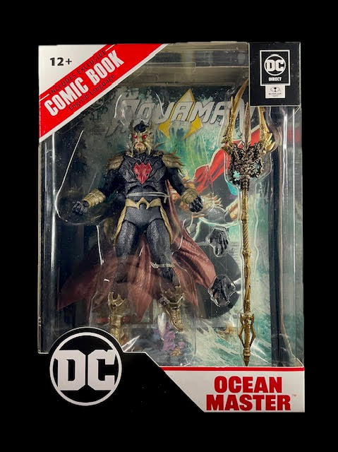 DC Page Punchers McFarlane Toys Ocean Master figure with trident and comic book in packaging