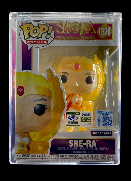 She-Ra Funko Pop #1838 WonderCon 2024 Limited Edition – Translucent Gold Princess of Power Vinyl Figure in Sealed Box