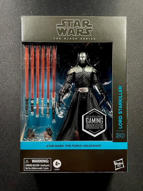 Star Wars The Black Series Gaming Greats Lord Starkiller action figure in sealed packaging