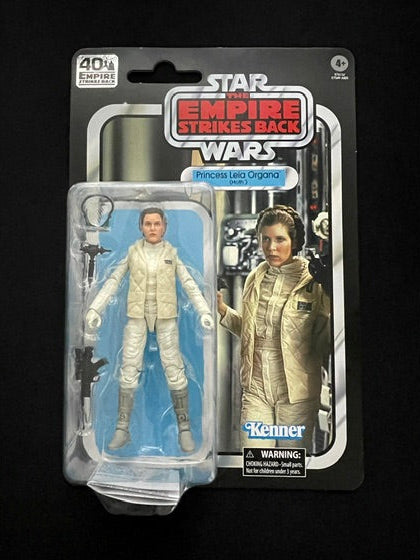 Star Wars The Empire Strikes Back Princess Leia Original Kenner action figure in its original carded packaging, set against a solid black background.