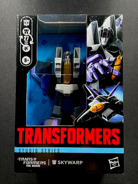 Transformers Studio Series Skywarp action figure in sealed packaging from Transformers The Movie