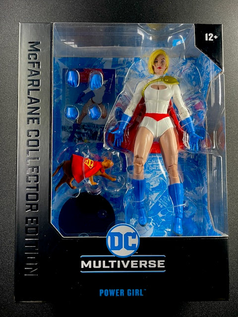 DC Multiverse Power Girl McFarlane Collector Edition 7-inch action figure with Krypto accessory in packaging