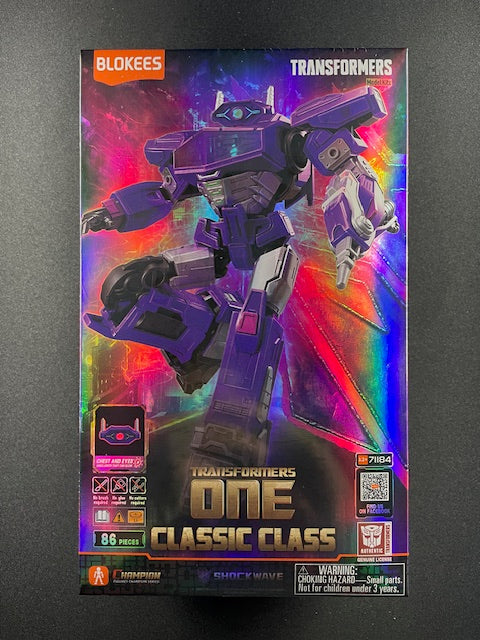 Blokees Transformers ONE Classic Class Shockwave model kit, boxed front